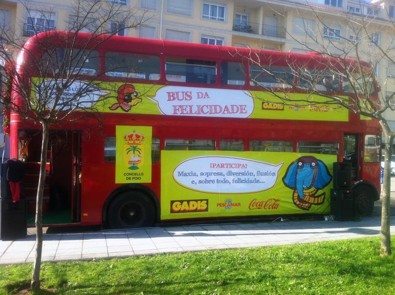 AUTOCARRO LONDRINO DA ROADSHOWBUS, EVENTO EM GALIZA ESPANHA